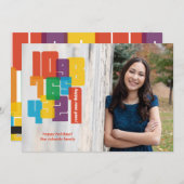 カラフルな新年の写真の休日カード シーズンカード (正面/裏面)