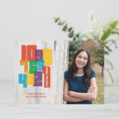 カラフルな新年の写真の休日カード シーズンカード (スタンド正面)