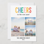 カラフルな新年の写真 CHEERS シーズンカード (正面)