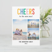 カラフルな新年の写真 CHEERS シーズンカード (スタンド正面)