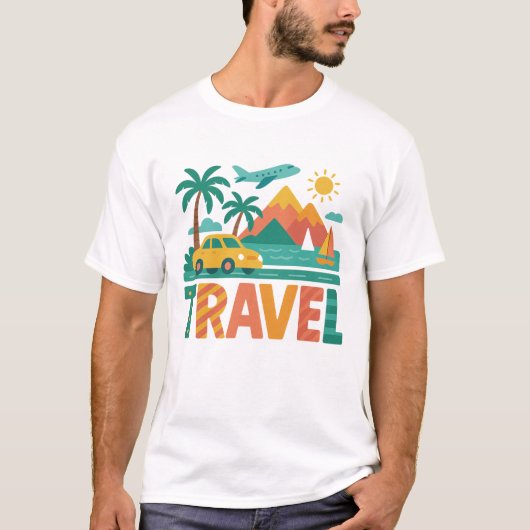 カラフルな旅行の冒険 Tシャツ (正面)