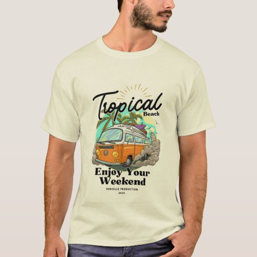 カラフルな旅行ビーチTシャツデザイン Tシャツ (正面)