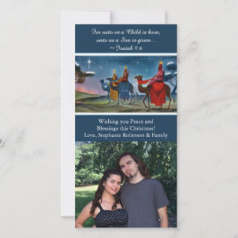 カラフルな旅行者の写真のクリスチャンのクリスマス シーズンカード