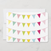 カラフルな旗布|の最初誕生日の招待状 招待状 (裏面)
