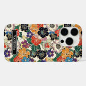 カラフルな日本の花のモノグラム Case-Mate iPhoneケース (裏面 (横))