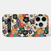 カラフルな日本の花のモノグラム Case-Mate iPhoneケース (裏面 (横))