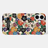 カラフルな日本の花のモノグラム Case-Mate iPhoneケース (裏面 (横))