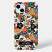 カラフルな日本の花のモノグラム Case-Mate iPhoneケース (裏面)