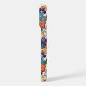 カラフルな日本の花のモノグラム iPhoneケース (左側面)