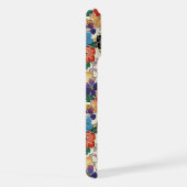 カラフルな日本の花のモノグラム iPhoneケース (右側面)