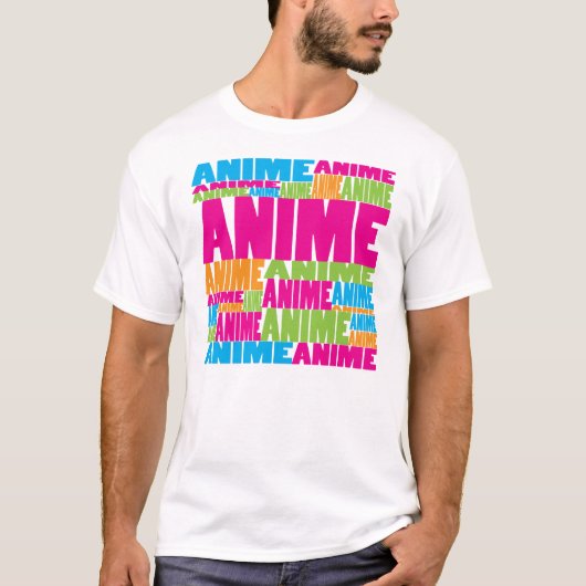 カラフルな日本製アニメ Tシャツ (正面)