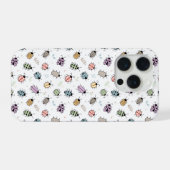 カラフルな昆虫の可愛いパターン iPhoneケース (裏面横)
