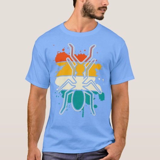 カラフルな昆虫飼育者 自然 動物 虫 アリ Tシャツ (正面)
