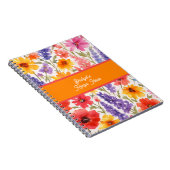 カラフルな明るい夏の花の庭の花のレシピ ノートブック (右側)