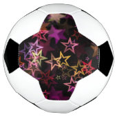 カラフルな星が幻想的に踊る サッカーボール (回転)