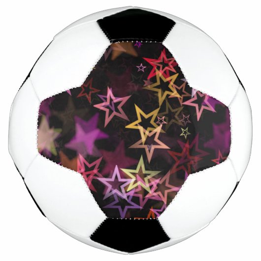 カラフルな星が幻想的に踊る サッカーボール (正面)