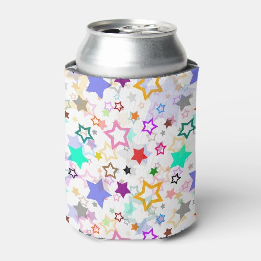 カラフルな星たち 白 缶クーラー (缶正面)