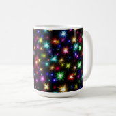 カラフルな星の花火デザイン コーヒーマグカップ (正面右)