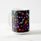カラフルな星の花火デザイン コーヒーマグカップ (正面左)
