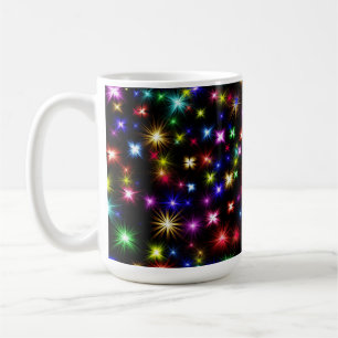 カラフルな星の花火デザイン コーヒーマグカップ