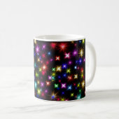 カラフルな星の花火デザイン コーヒーマグカップ (正面右)