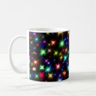 カラフルな星の花火デザイン コーヒーマグカップ