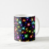カラフルな星の花火デザイン コーヒーマグカップ (正面右)