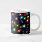 カラフルな星の花火デザイン ジャンボコーヒーマグカップ (右)