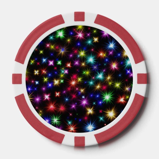 カラフルな星の花火デザイン ポーカーチップ (正面)