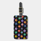 カラフルな星パターン ラゲッジタグ (正面縦)