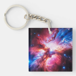 カラフルな星雲 銀河 宇宙 星 コズミック ユニバース キーホルダー