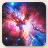 カラフルな星雲 銀河 宇宙 星 コズミック ユニバース コースター (正面)