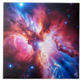 カラフルな星雲 銀河 宇宙 星 コズミック ユニバース タイル (正面)