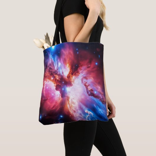カラフルな星雲 銀河 宇宙 星 コズミック ユニバース トートバッグ (クローズアップ)