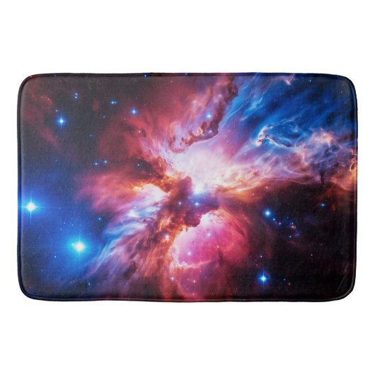 カラフルな星雲 銀河 宇宙 星 コズミック ユニバース バスマット (正面)