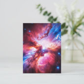 カラフルな星雲 銀河 宇宙 星 コズミック ユニバース ポストカード (スタンド正面)