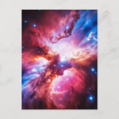 カラフルな星雲 銀河 宇宙 星 コズミック ユニバース ポストカード (正面)
