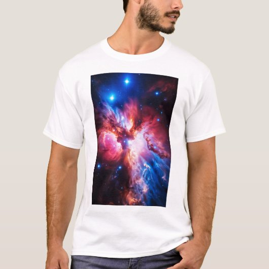 カラフルな星雲 銀河 宇宙 星 コズミック ユニバース Tシャツ (正面)