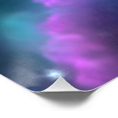 カラフルな星雲+雲の背景 ポスター (コーナー)