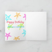 カラフルな星 お誕生日おめでとう 名前入り シンプル カード (内部)