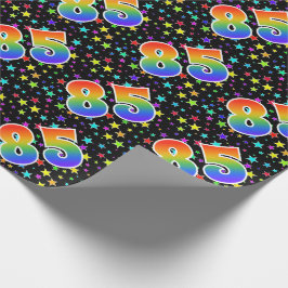 カラフルな星 + レインボーパターン "85" イベント # ラッピングペーパー