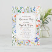 カラフルな春のワイルドフラワーの牧場での引退 招待状 (スタンド正面)