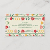 カラフルな春のワイルドフラワーの牧場庭園 名刺 (裏面)