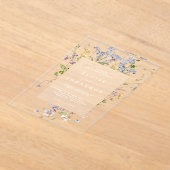 カラフルな春のワイルドフラワーの牧場 ガーデンウェディング アクリル招待状 (レイダウン)