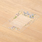 カラフルな春のワイルドフラワーの牧場 ガーデンウェディング アクリル招待状 (レイダウン)