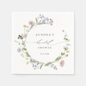 カラフルな春のワイルドフラワーの牧場 ブライダルシャワー スタンダードカクテルナプキン (正面)