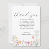 カラフルな春のワイルドフラワー受付感謝 招待状 (正面)