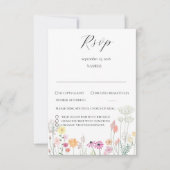カラフルな春のワイルドフラワー ウェディング RSVP (正面)