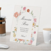 カラフルな春の花が咲き誇るミモザバー 台座サイン (インサイチュ)