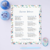 カラフルな春の花が散りばめられたサービスメニュー チラシ (シングル)